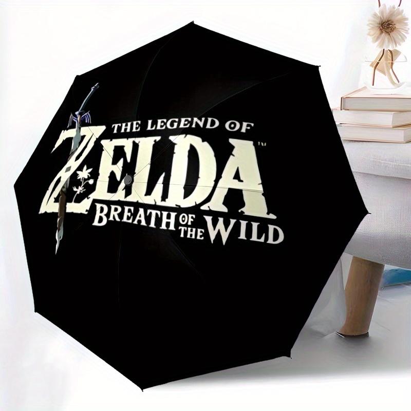 Zelda Breath Legend of Zelda Automatic Folding Umbrella with Sturdy Iron Frame, Portable Compact Travel Umbrella All-Season Use Parties 0807035