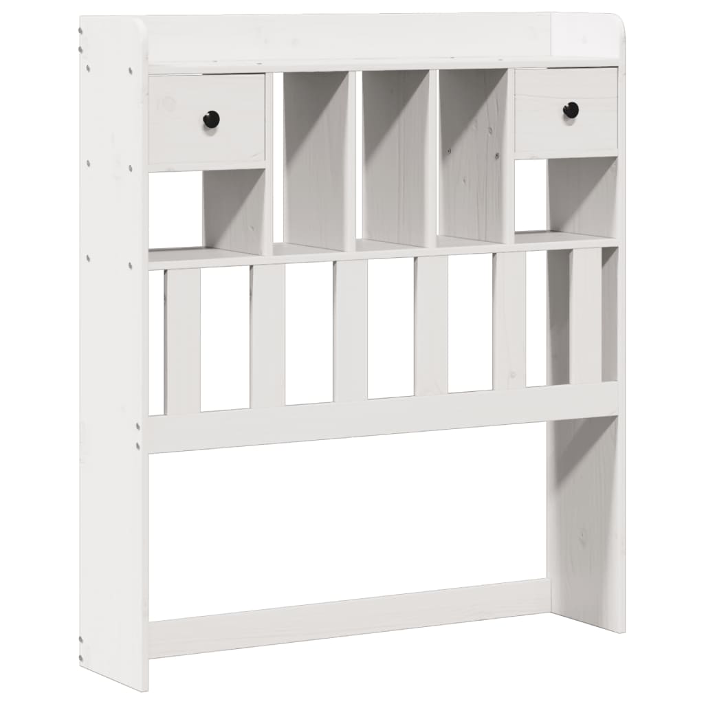 Solid Wood Bed with Shelf Without Mattress White 75x190 cm Pine
