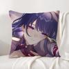 Genshin Impact Raiden Shogun Cushion Cover Natural Linen Pillowcase Set AllinOne Decor Cushion Cover for Sofa Bedroom Chair