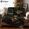 Dark Book Candle Soft Flannel Blanket Breathable Warm Throw for Office Car Sofa Kids Room Birthday Xmas Gift