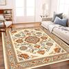Retro Floral Carpet Stain Resistant Easy To Clean Anti Slip Floor Mat Living Room Bedroom Study Home Decor