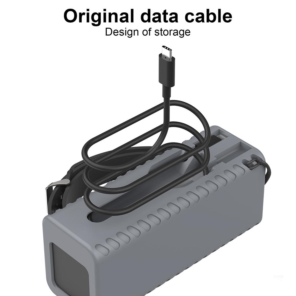 Durable Silicone Case with Handle for Storage Travel Dustproof Plug Design Shockproof Cover for CUKTECH No.20 Power Bank