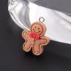 5pcs Christmas Gingerbread Man Biscuits Charms Resin Cookie Xmas Pendant Earrings Bracelet Diy Jewelry Making Supplies Material