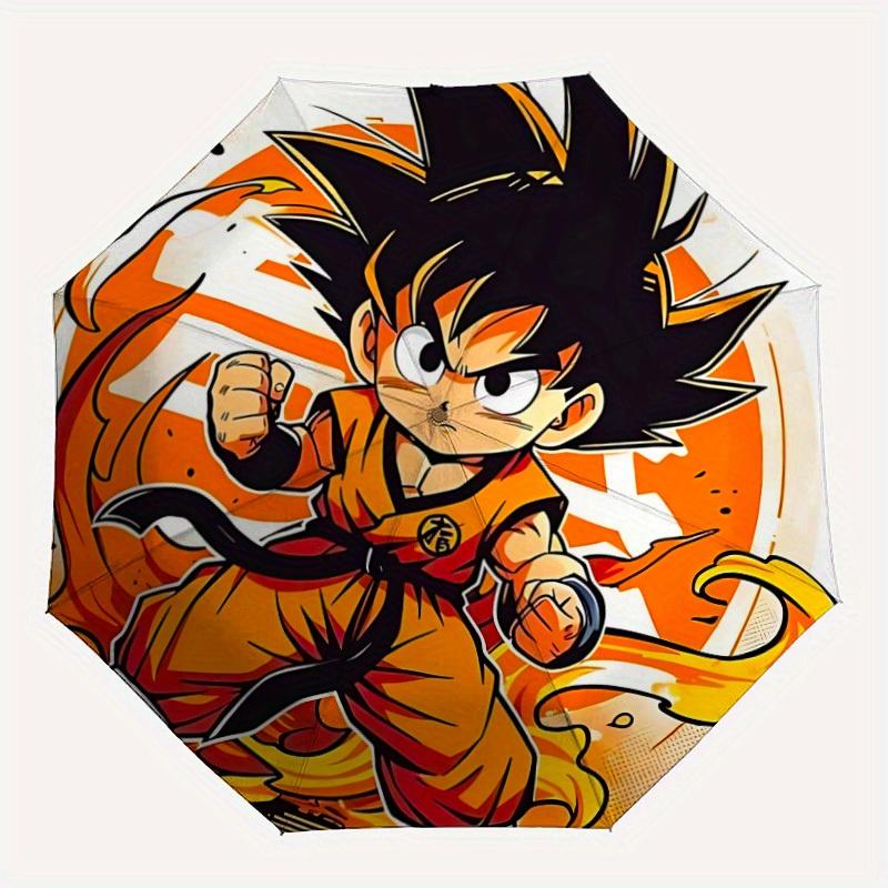 Goku Saiyan Automatic Open Umbrella Compact Foldable Design, Durable Fabric for Casual Birthdays, Christmas s a0820058