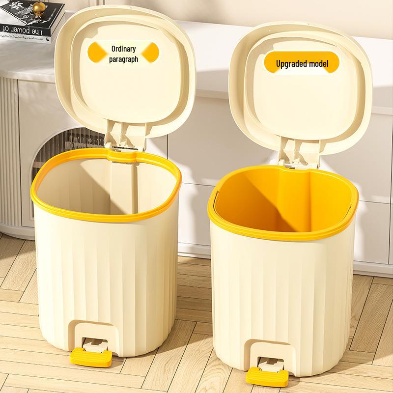 Large Capacity Silent Trash Can with Automatic Spring-Loaded Lid for Home and Office