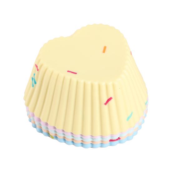 

5Pcs Cake Mold Silicone Non-Stick Baking Cups Reusable Food Grade Muffin Liners Dishwasher Safe Oven Air Fryer Safe Mold for Muffins Egg Tarts Jelly J