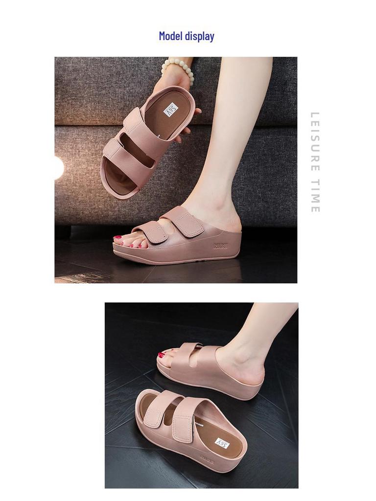 Women's Summer 2024 Height-Boosting Waterproof Wedge Slippers