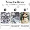 Winter Snowman Pearl Bead Painting Kit with Frame Shiny Canvas Art Creative Craft Home Decoration Gift for Seasonal Holiday DIY Projects