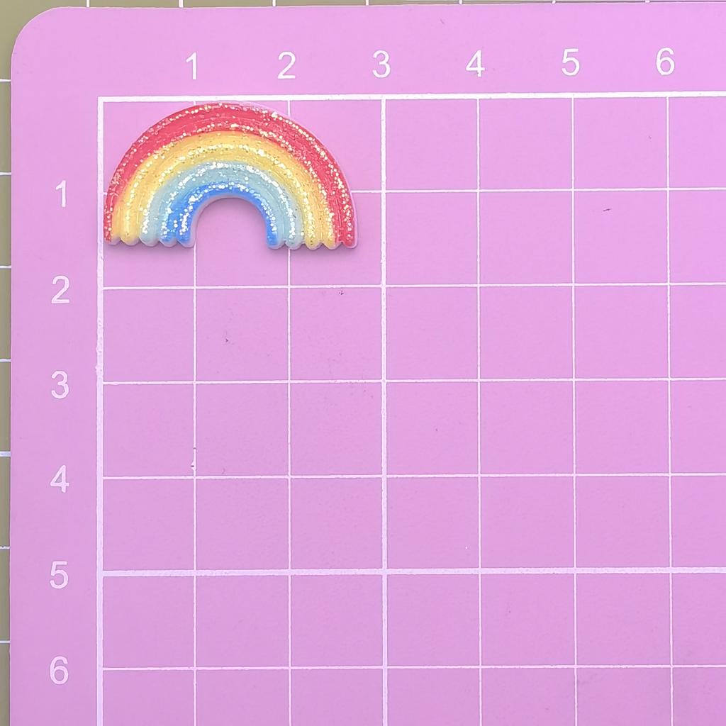 100pcs Kawaii Rainbow Cloud Flatback Charms Glitter Resin Cabochon Embellishments DIY Scrapbooking Supplies