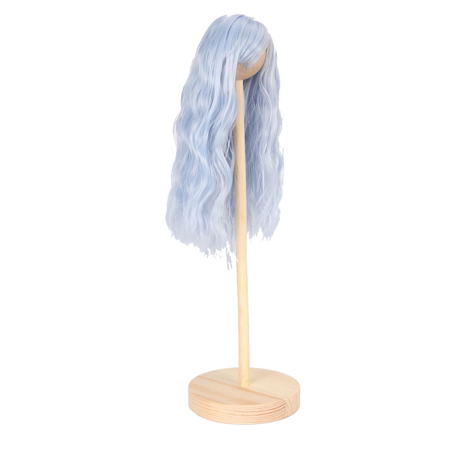 

Doll Wig Artificial High Temperature Silk Hair Doll Long Curly Hair for 1 6 15.5‑17cm Doll Blue темно-синий