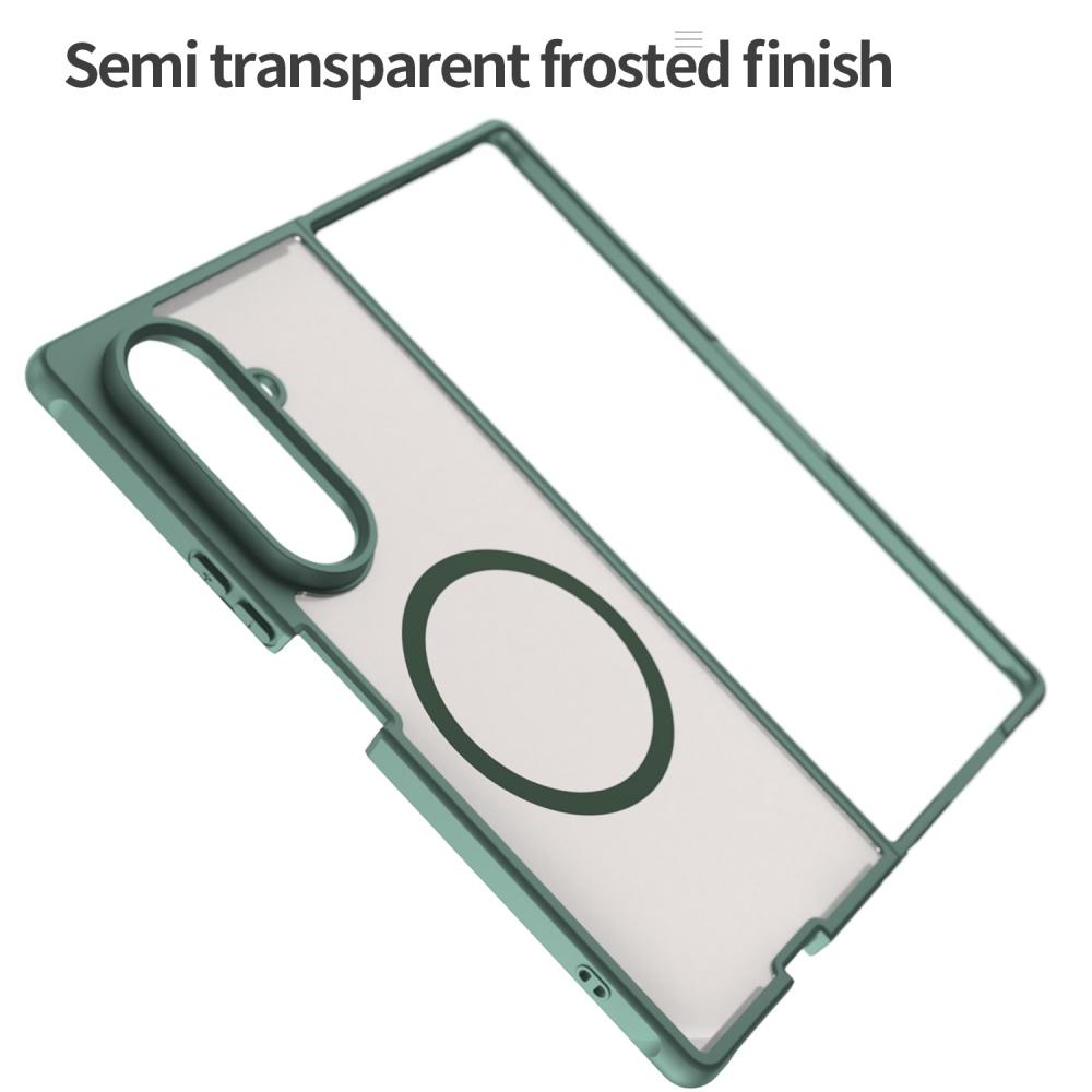 Magnetic Phone Case for Samsung Galaxy Z Fold 7 360 Full Body Protection Transparent PC Magsafe Wireless Charging Cover Fold7