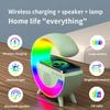 Big G Bluetooth Speaker Charging Mirror LED Clock Wireless Charging Speaker Colorful Ambient Light