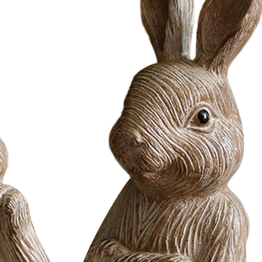 Bunny Figurines 2 Piece Collectible Bunny Figurines Ornament Rustic Outdoor Statues For Garden For Easter Home Table Shelf Yard