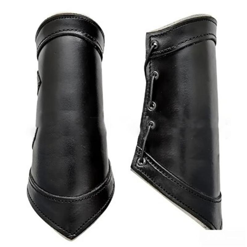 Викинги Наручи Средневековые Кожаные Наручи Защита Рук Нарукавник Кожаная Перчатка Напульсник Панк Защита Рук Мужчины Женщины Костюм чёрный