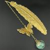 textureChinese Style Metal Bookmark Creative Immortal Dried Flower Butterfly Leaf Student Bookmark Teacher's Day Gift