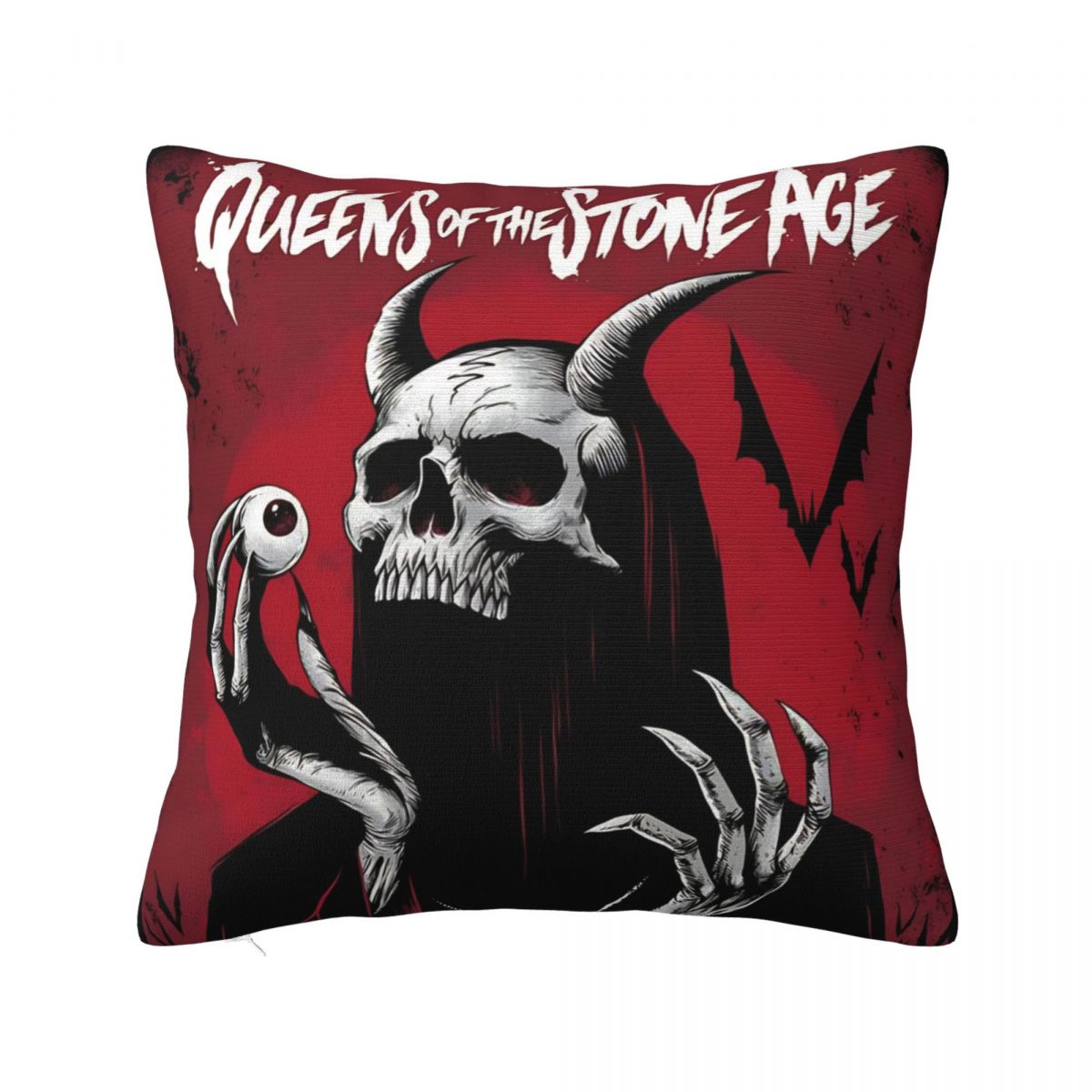 Queens Of The Stone Age Music Band Pillow Cover American Rock Music Pillow Case Cushion Cover Pillowcases For Office Car 12x12Inch