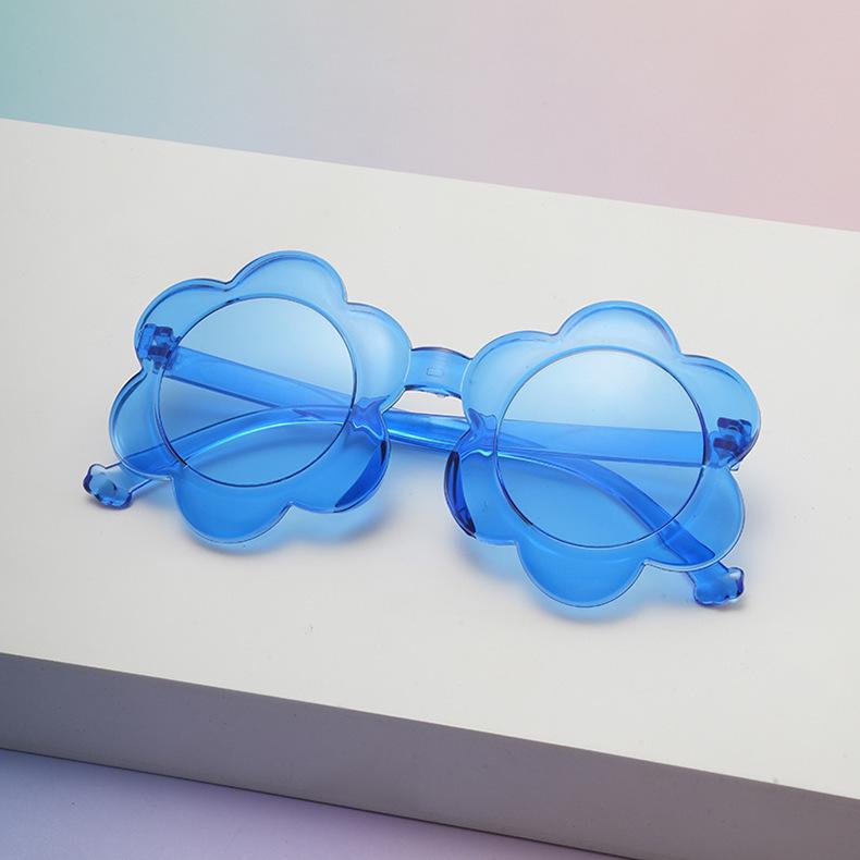 New one-piece color children's sunglasses round frame children's glasses sun protection baby sunflower sunglasses