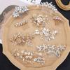Romantic Hair Jewelry Pearl Leaves Tiara Headpiece Hair Combs Bridal Clips Flower Hair Pin