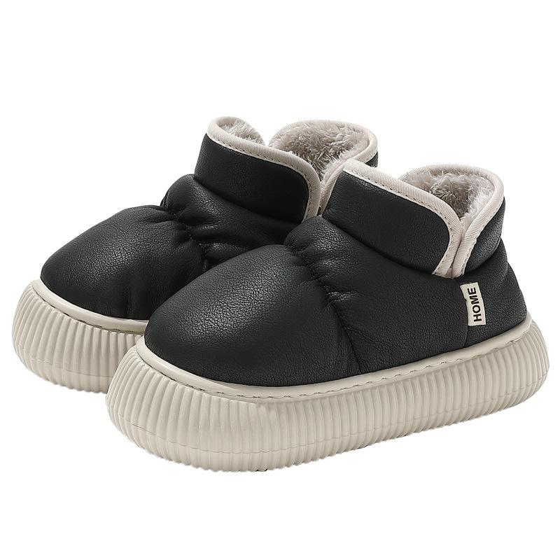 Casual versatile cotton slippers can be snow boots, winter indoor warm velvet non-slip bag and cotton slippers