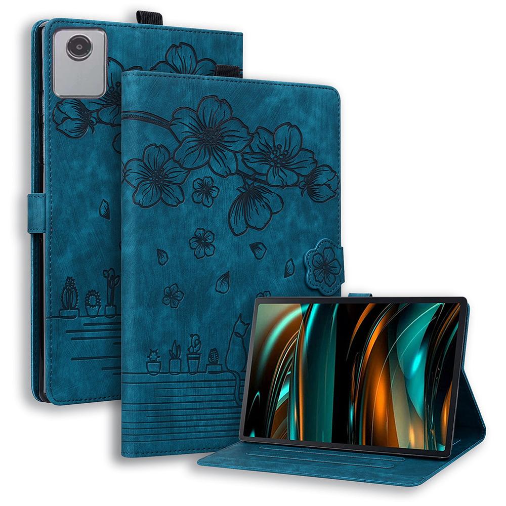 Pentru Lenovo Xiaoxin Pad 11 2025/Tab K11 Gen 2 TB336/Tab M11 Husă Sloturi pentru Carduri Piele Suport Tabletă Copertă Folio Floare Pisică