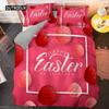 Easter Duvet Cover Set Microfiber Colorful Egg Bedding Set for Boys Girls Easter Theme Comfortable Queen King Size Quilt Cover