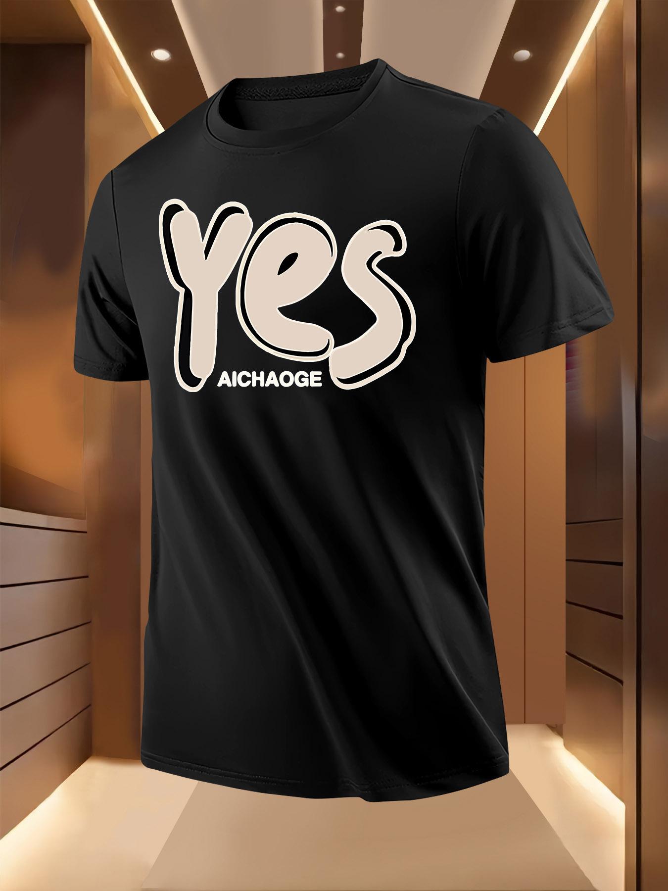 Yes Graphic Tshirt - Casual Summer Short Sleeve L