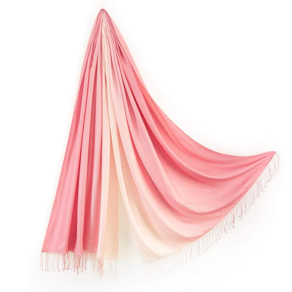 Silk Large Gradient Gift Boxed [Pashmina Collection] 100% Stole, 70x200cm, Pink,