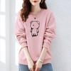 Brand Counter Women's 100% Cotton Fleece-Lined Sweatshirt - New Autumn/Winter Loose, Thickened Jacket, Trendy Minimalist Style.