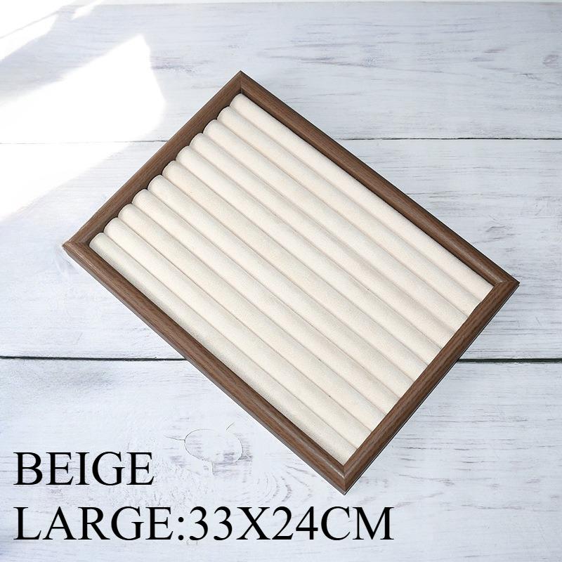 Solid Wood Ring Storage Tray Walnut Wood Counter Ring and Earring Display Tray Shop Home Bracelet Earring Display Pallet