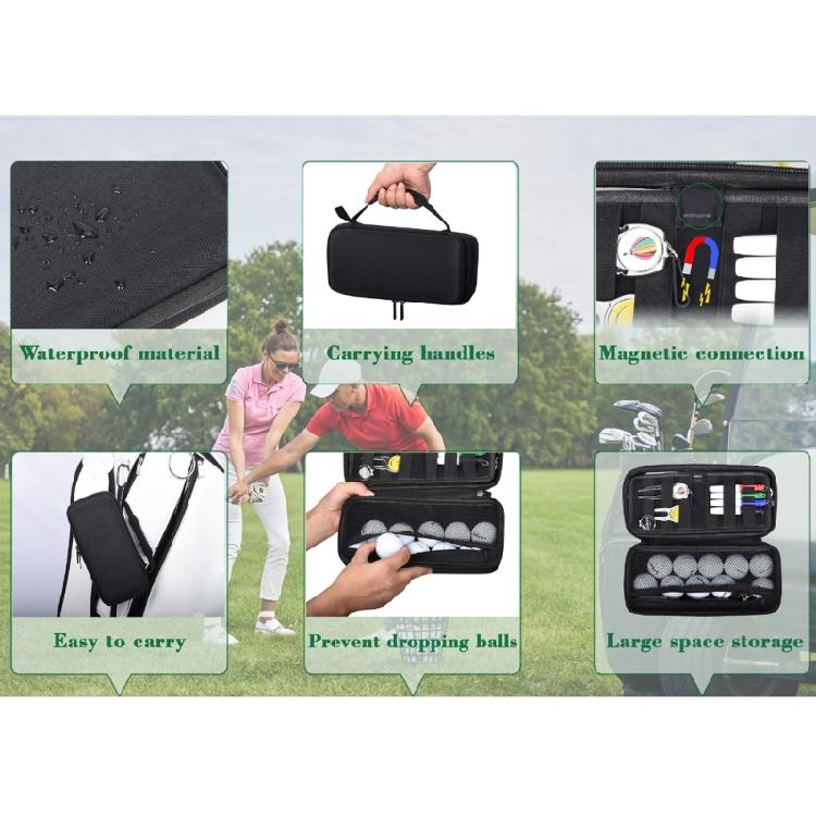 Golf Valuables Protective Box Portable Golf Balls Storage Box Hard Case Glove Holder Golf Hard Case with Storage Slots