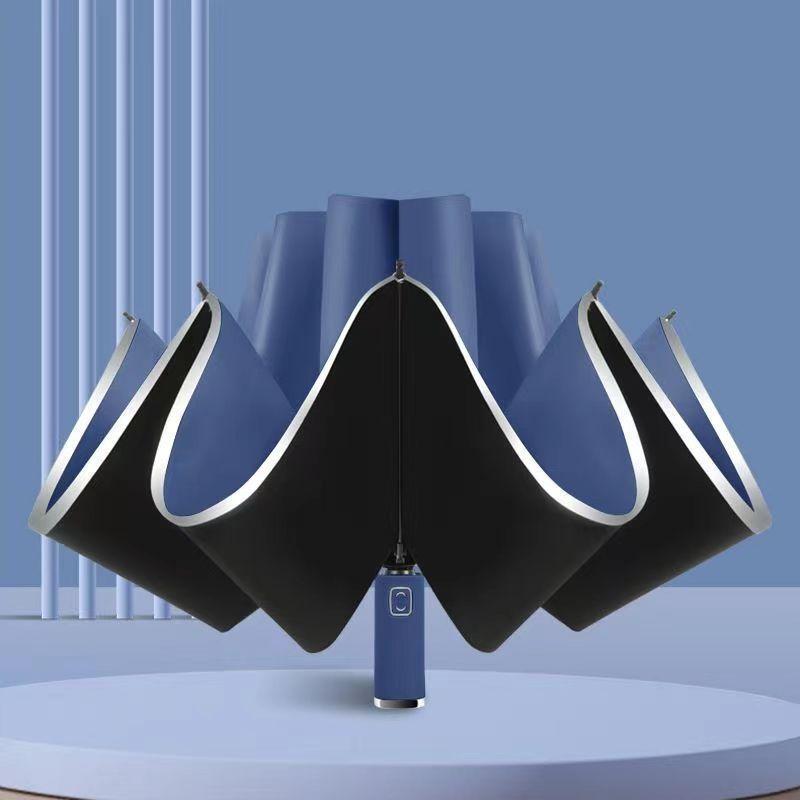 Automatic Advertising Umbrella Printing Lettering Logo Business Three-fold Gift Umbrella Wholesale Sunscreen Sunshade Rain Folding Umbrella