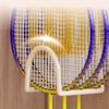 Badminton Racket Holder Wall Mount Rack with Strong Adhesive Metal Space Saving Organizer for Sports Equipment