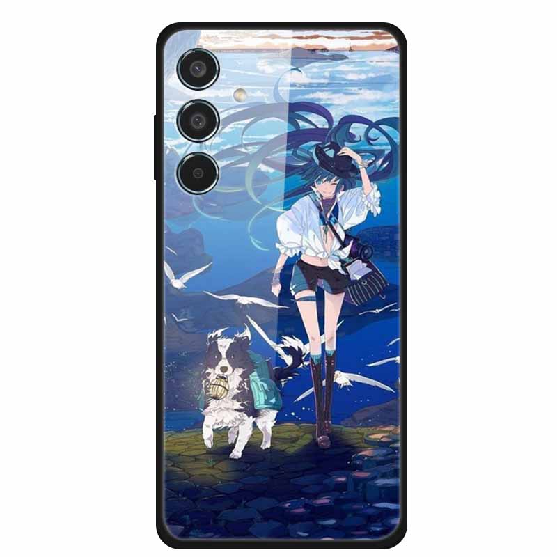 Glass Cellphone Case For Samsung Galaxy M35 Hard Plastic Back Cover For Samsung M 35 Flowers Painted Cases Fundas Shell Shield