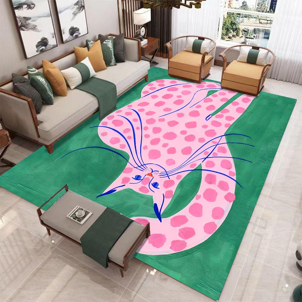 Abstract Tiger and Leopard Carpet Soft Non-Slip Living Room Bedroom Floor Mat Large Area Rug Easy To Clean Mat Home Decoration