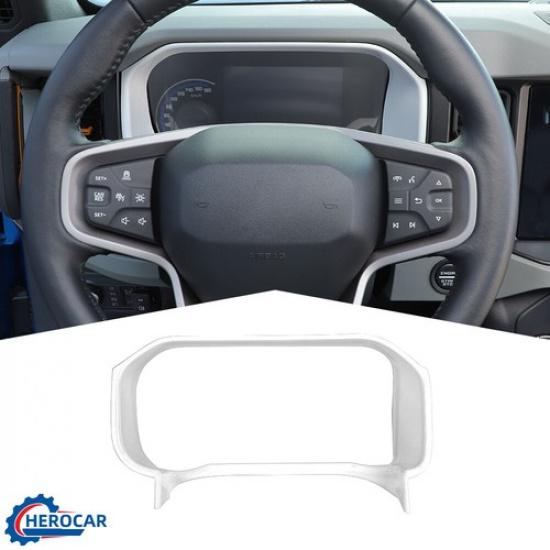 White Dashboard trument Frame Trim Decor Cover Bezels For Ford Bronco +