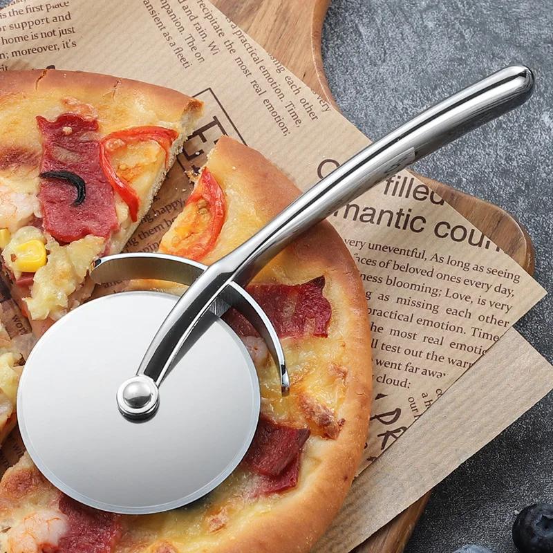 Pizza Cutter Stainless Steel Single Wheel Cake Bread Pies Round Knife Zinc Alloy Handle Kitchen Baking Tools Pizza Slicer