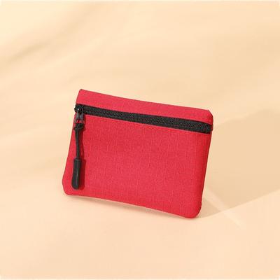 Solid Color Kid Storage Pouch Money Pocket Mini Coin Purse Unisex Zipper Canvas Coin Key Bag