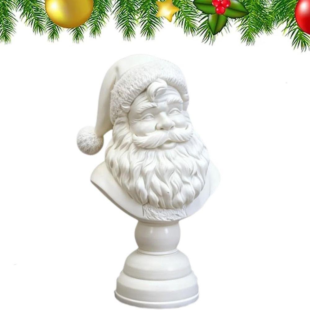Resin Christmas Figurine Festival Decor Santa Head Bust High Quality Santa Bust Statue