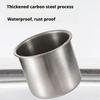 Stainless Steel Wall-hanging Ashtray With Lid Trash Can-shaped Bathroom Living Room Fly Ash-proof Punch-free Bathroom Decoration