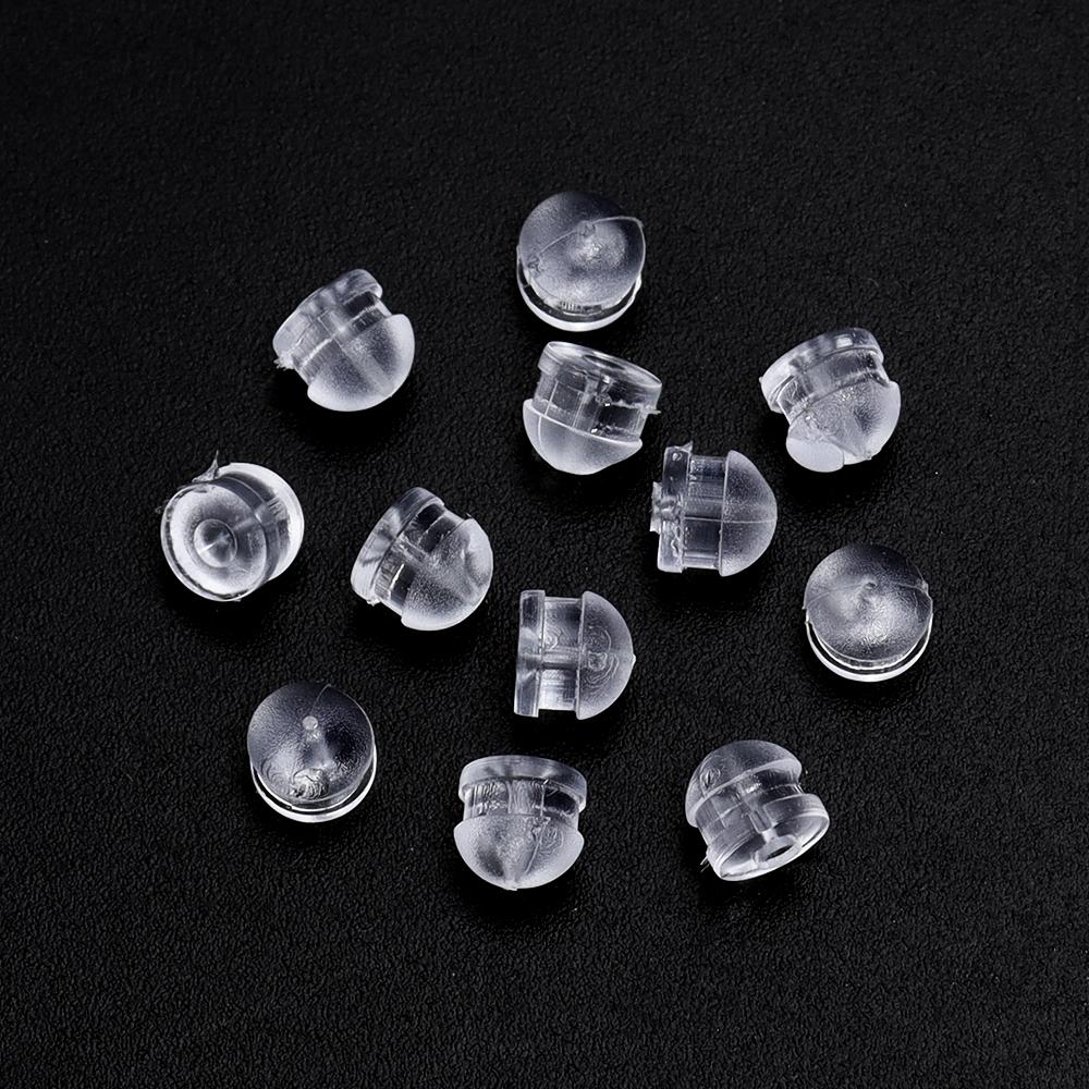 200-2000pcs/lot Clear Soft Silicone Rubber Earring Back Stoppers For Stud Ear Plugging DIY Earrings Jewelry Making Accessories