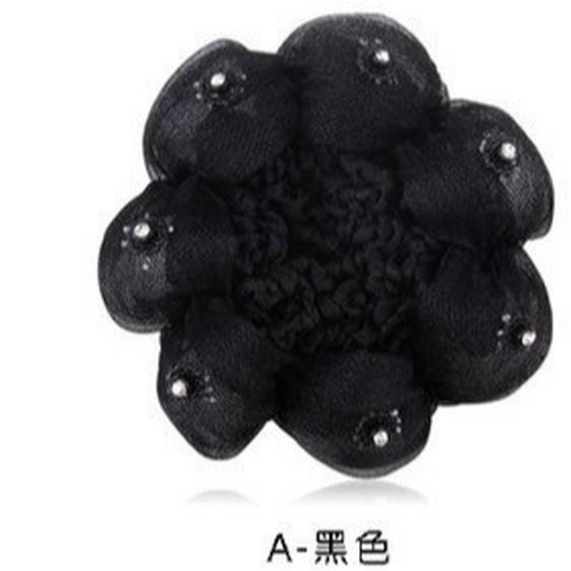 Fashion Elastic Colorful Satin Hairpin Braid Set Crochet Hair Stick Dance Net Flower Hair Accessories