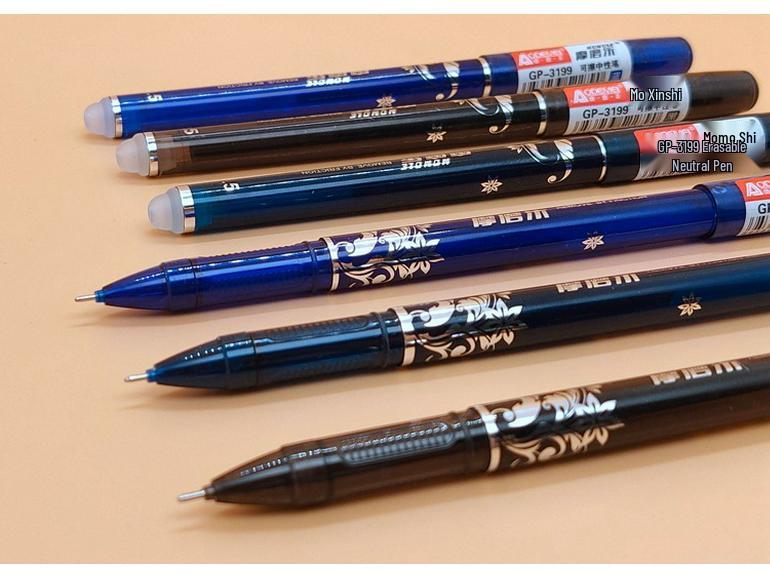 3176 Transparent Erasable Gel Pen - 0.38mm Blue, Red & Black Ink, for Office and Student Use