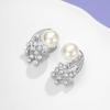 Pearl and Sparkling Cascade Stud Earrings for Women