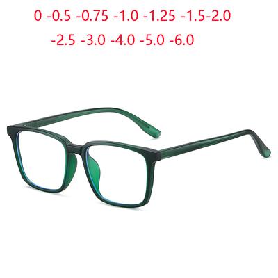 Transparenter Brillenrahmen 1.56 Asphärische Linse Blaulichtfilter Einzelstärke Korrektionsbrille Damen Herren 0 -0.5 -0.75 Bis -6.0
