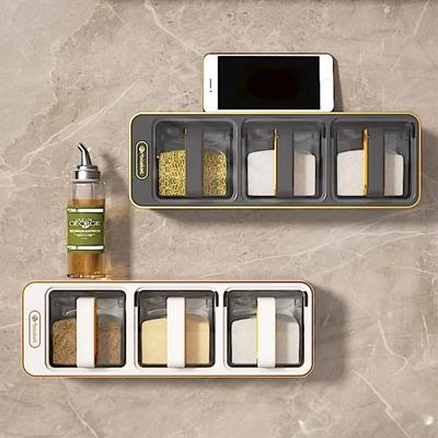 Wall-mounted Household Kitchen Pepper Condiment Box Condiment Storage Box Condiment Jar Set