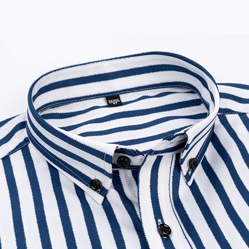 Men's long sleeve shirt Casual stripe non-ironing high quality slim comfortable breathable fashion top spring summer