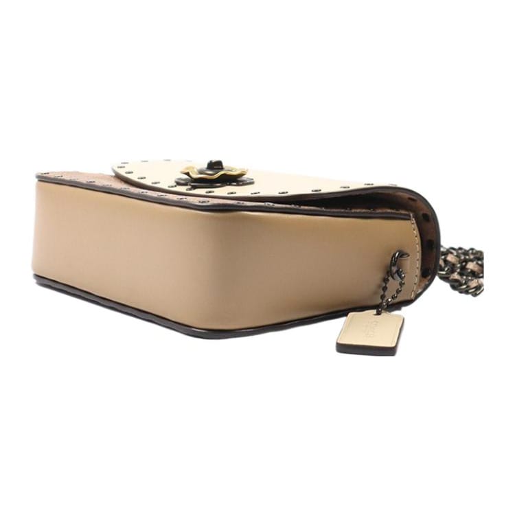 COACH Madison Calfskin Shoulder Bag, Crossbody Bag Small Women's Apricot With Monogram C2462-V5SNE