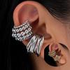 C-Shaped Wide Clip-On Earrings Elegant Exaggerated Ear Clips Trendy Ear Cuff Party