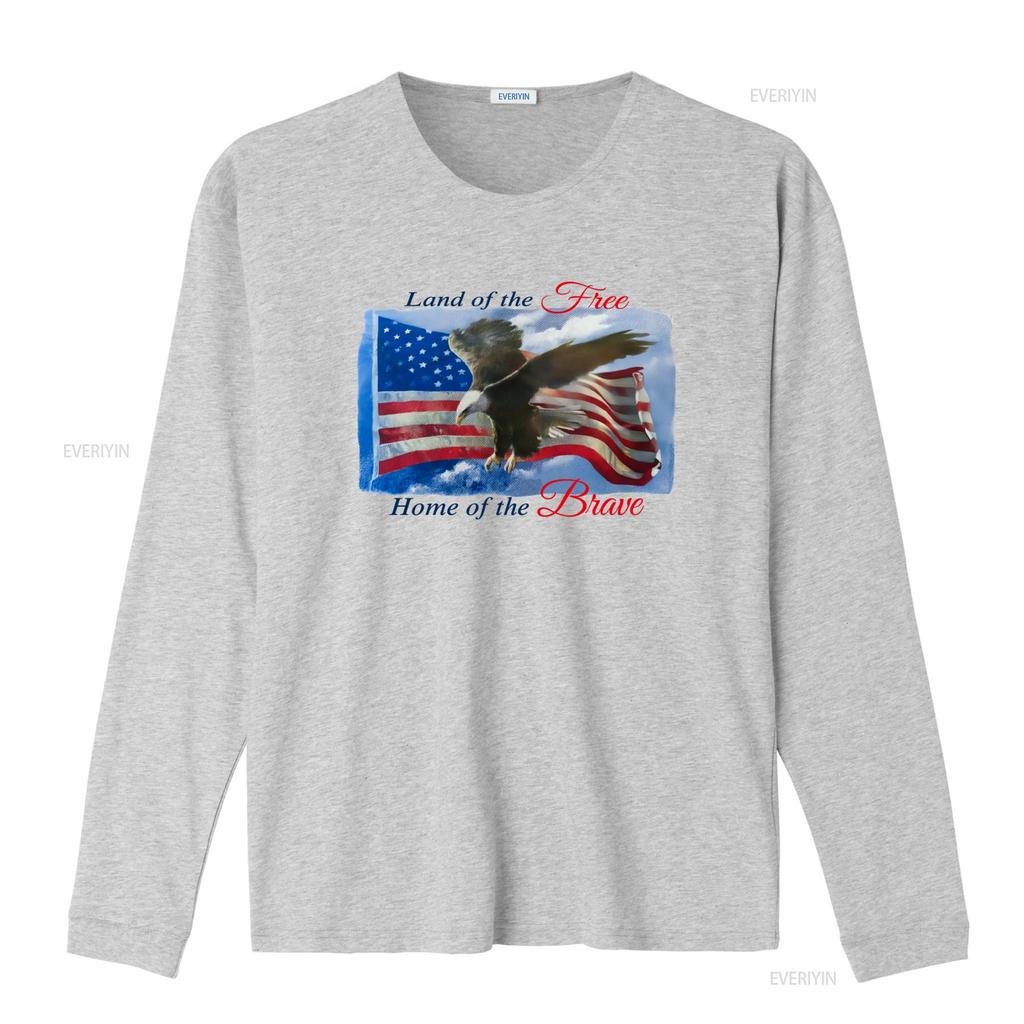 Vintage 90s Land of the Free Home Brave Eagle American Flag 4th July America White T Shirt Size L vintage Washed Soft homme