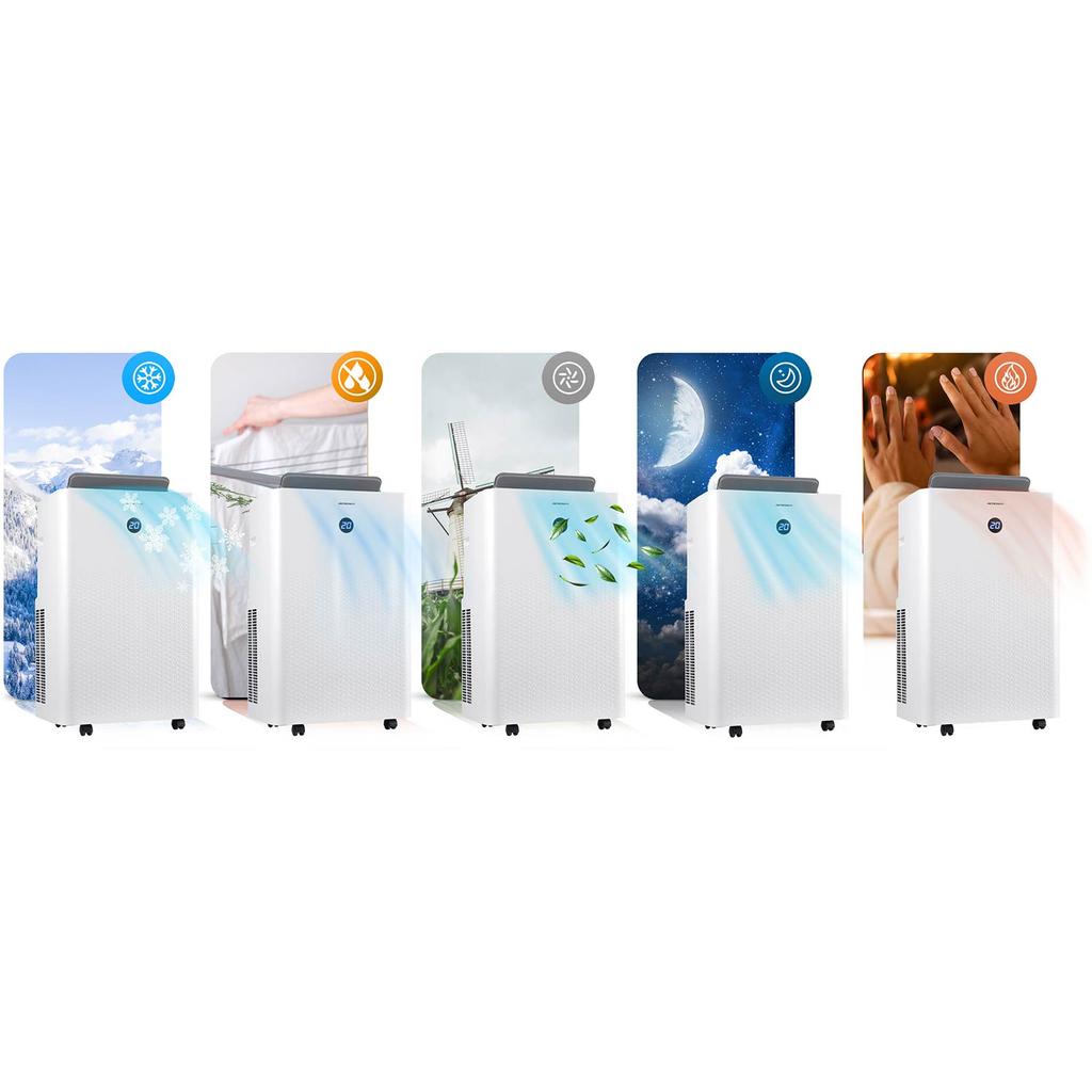 Draagbare Airconditioner Met Afdichting 14000 Btu Luchtontvochtiger Verwarming Wifi 37L/24H Berdsen Bd-584